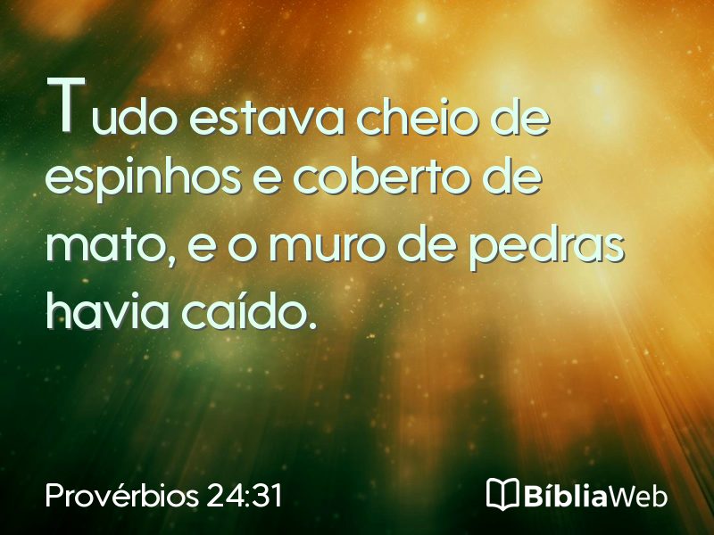 Provérbios 24:31 em imagem para compartilhar