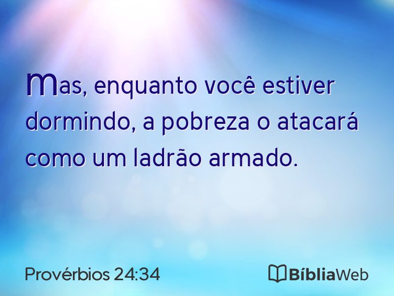 Provérbios 24:34 em imagem para compartilhar