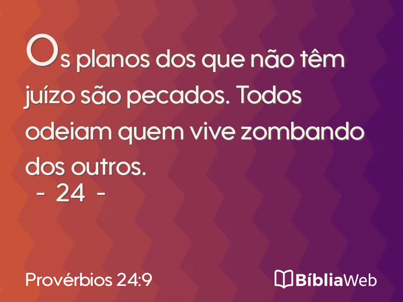 Provérbios 24:9 em imagem para compartilhar