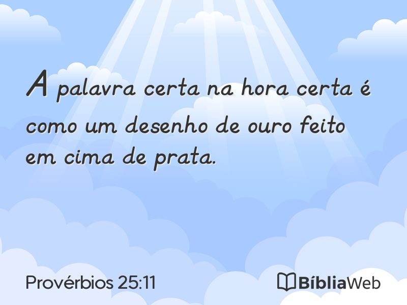 Provérbios 25:11 em imagem para compartilhar