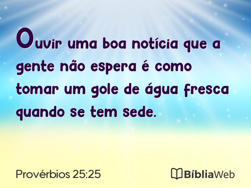 Provérbios 25:25 em imagem para compartilhar