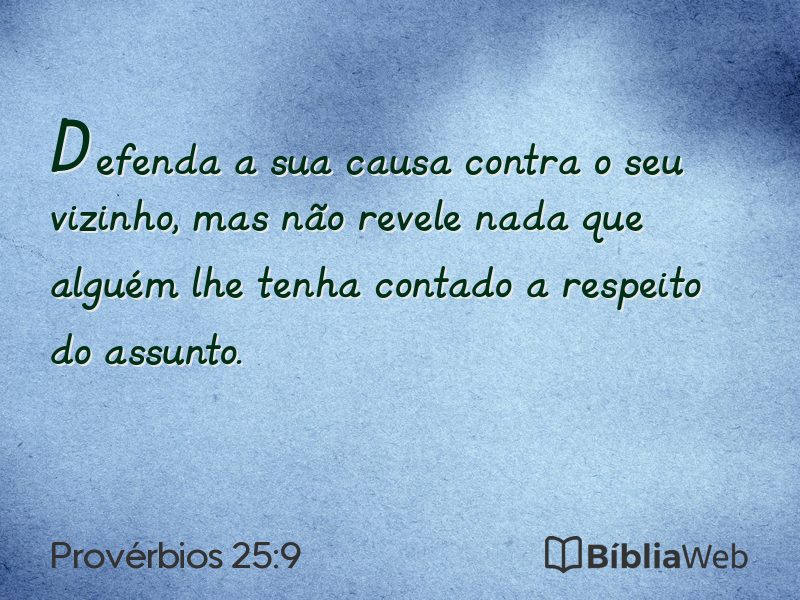 Provérbios 25:9 em imagem para compartilhar