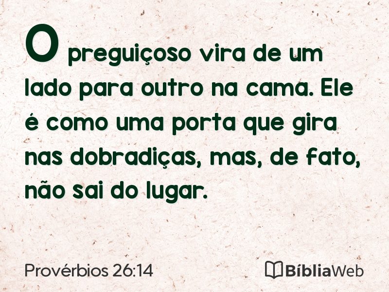 Provérbios 26:14 em imagem para compartilhar