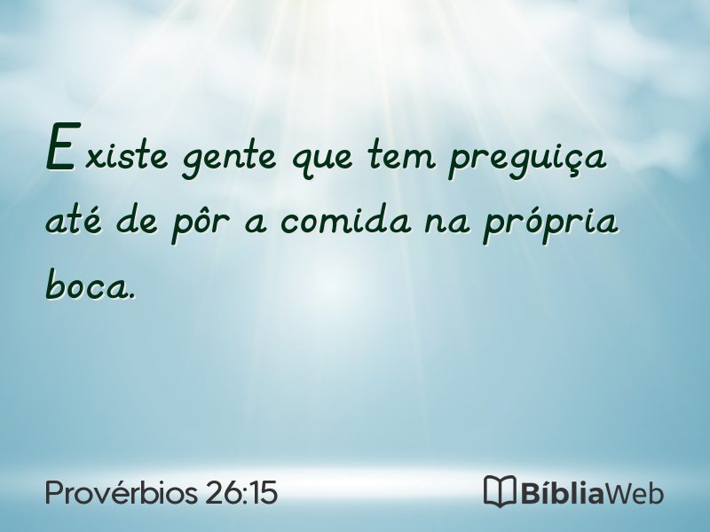 Provérbios 26:15 em imagem para compartilhar