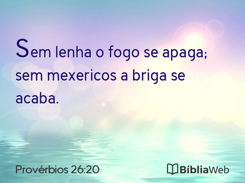Provérbios 26:20 em imagem para compartilhar