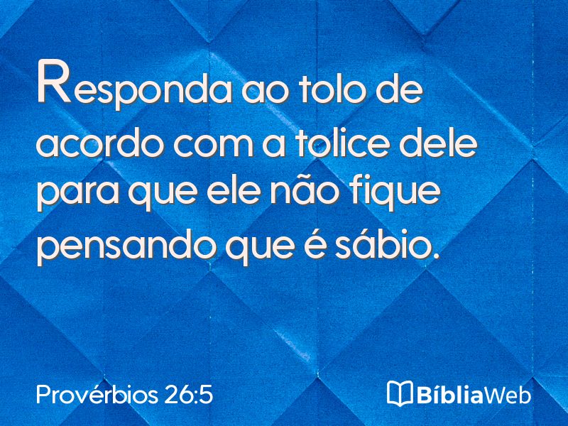 Provérbios 26:5 em imagem para compartilhar