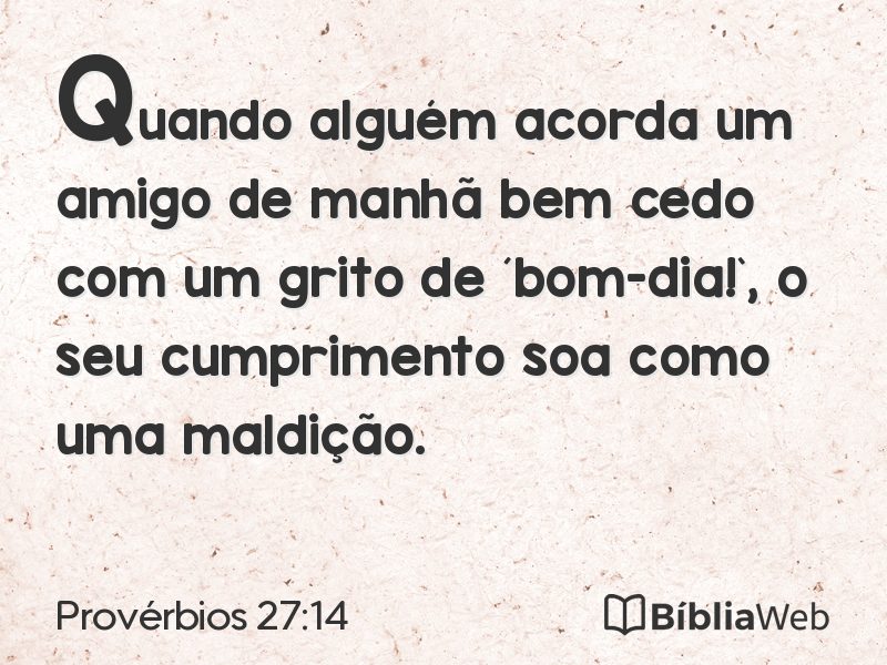 Provérbios 27:14 em imagem para compartilhar