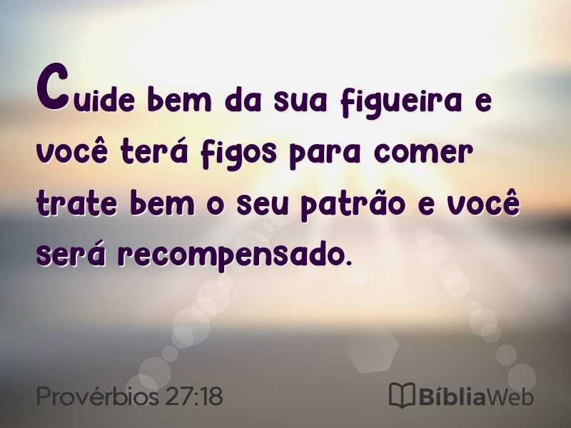 Provérbios 27:18 em imagem para compartilhar