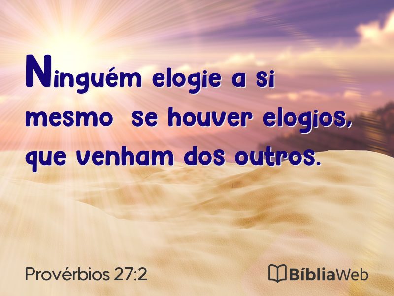 Provérbios 27:2 em imagem para compartilhar