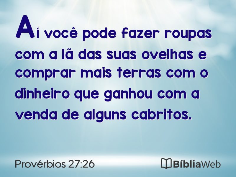 Provérbios 27:26 em imagem para compartilhar