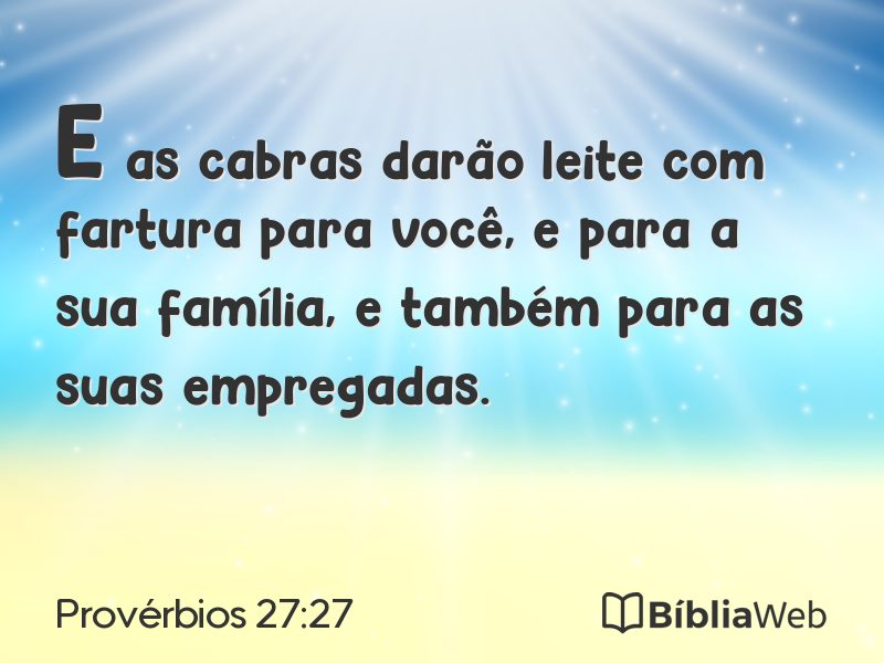 Provérbios 27:27 em imagem para compartilhar