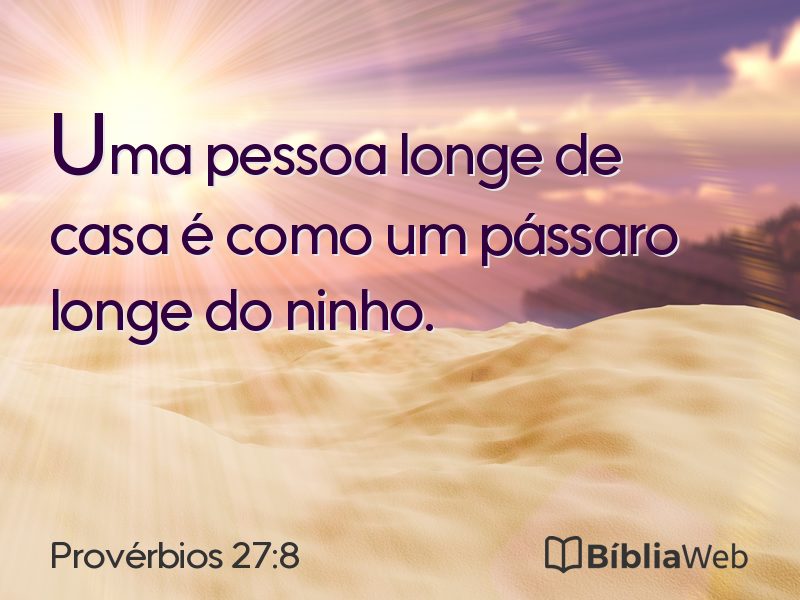 Provérbios 27:8 em imagem para compartilhar
