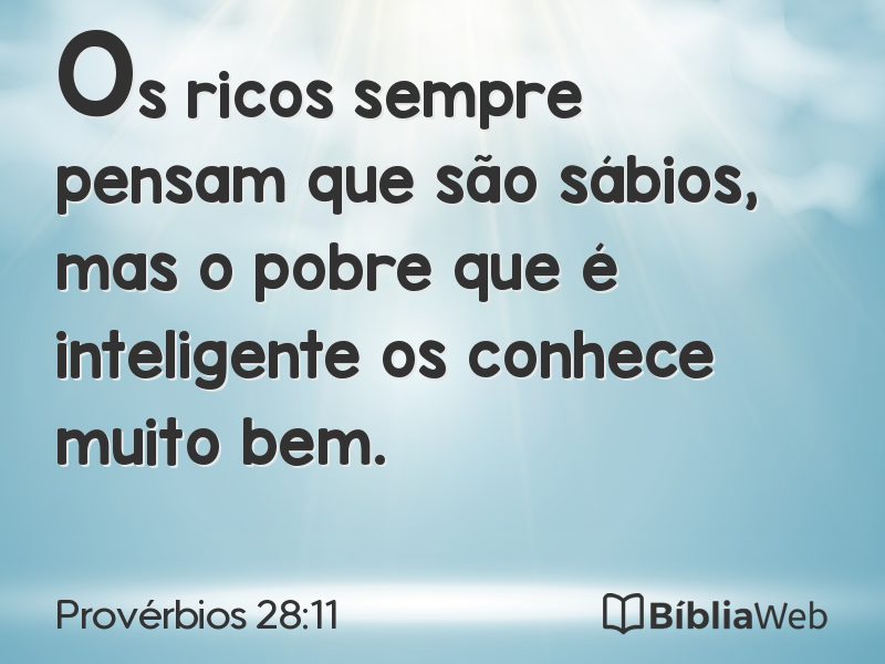 Provérbios 28:11 em imagem para compartilhar