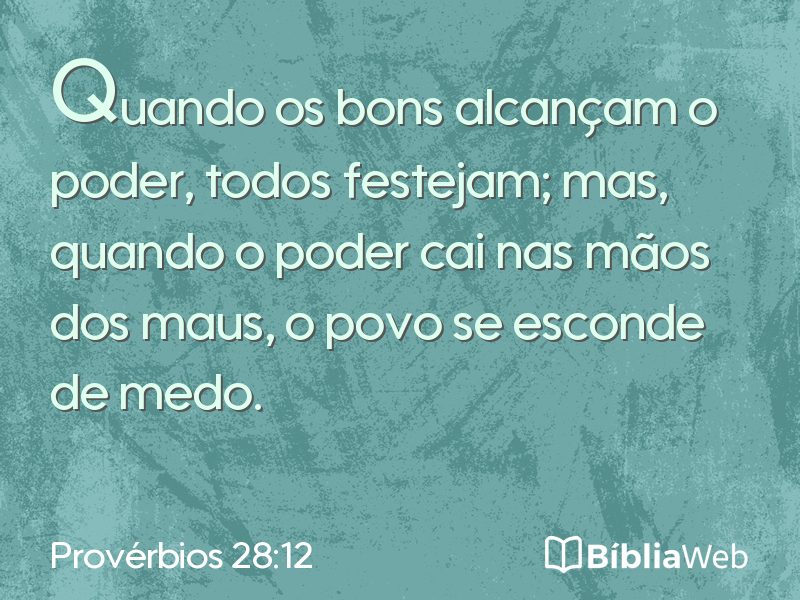 Provérbios 28:12 em imagem para compartilhar