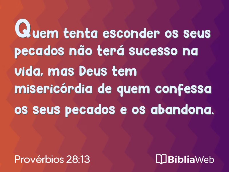 Provérbios 28:13 em imagem para compartilhar