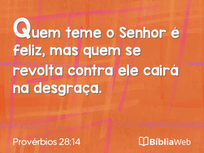 Provérbios 28:14 em imagem para compartilhar