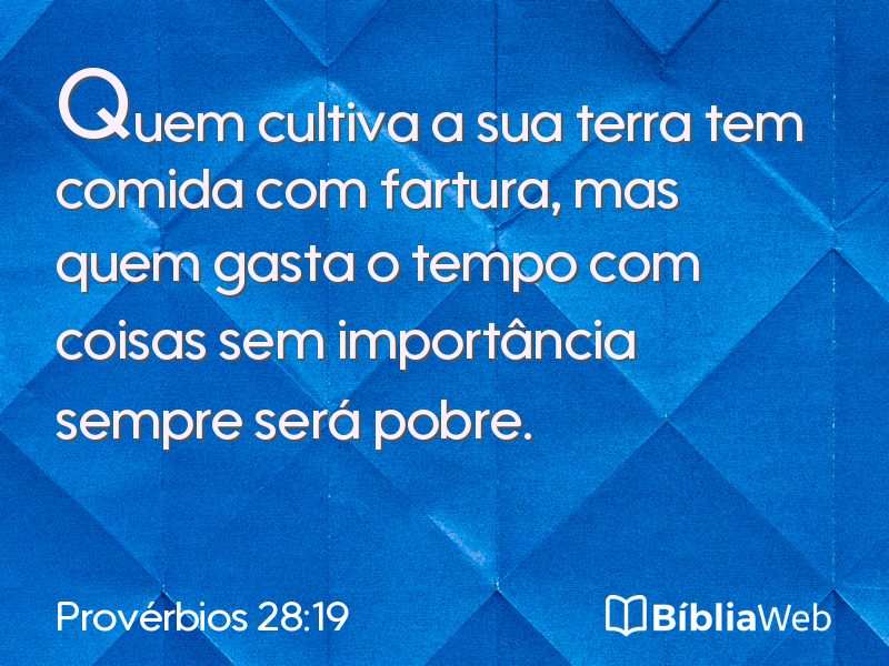 Provérbios 28:19 em imagem para compartilhar