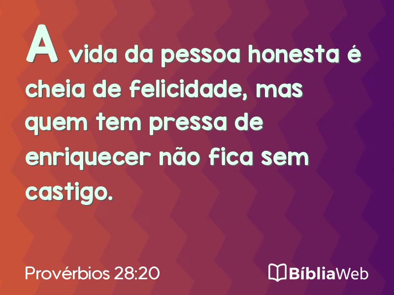 Provérbios 28:20 em imagem para compartilhar