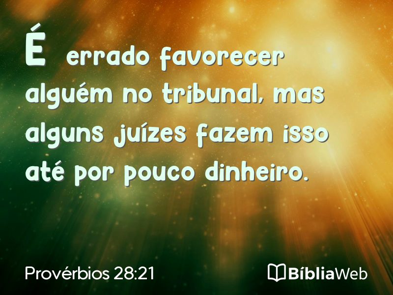 Provérbios 28:21 em imagem para compartilhar