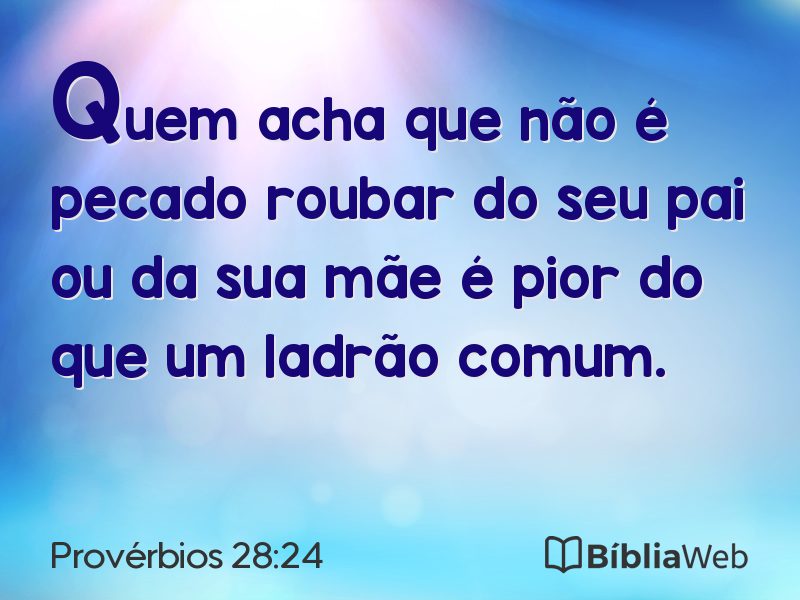 Provérbios 28:24 em imagem para compartilhar