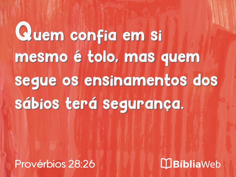 Provérbios 28:26 em imagem para compartilhar
