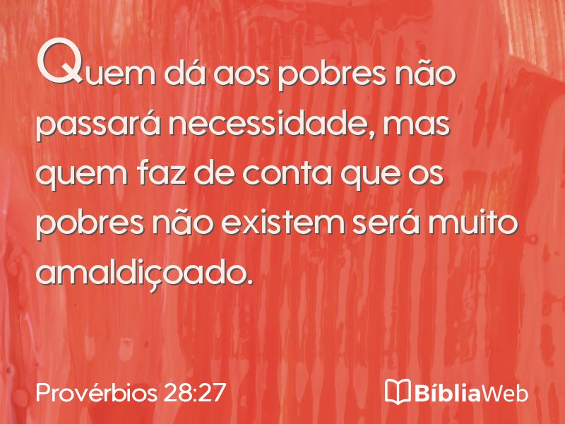 Provérbios 28:27 em imagem para compartilhar