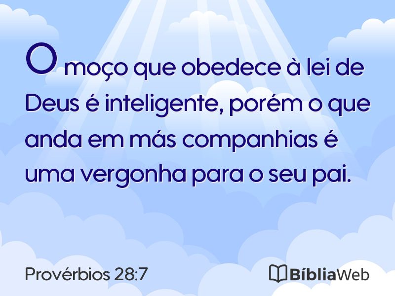 Provérbios 28:7 em imagem para compartilhar