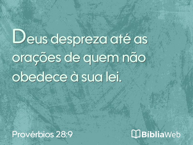 Provérbios 28:9 em imagem para compartilhar