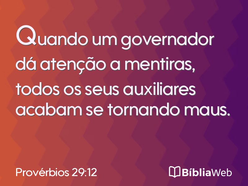 Provérbios 29:12 em imagem para compartilhar
