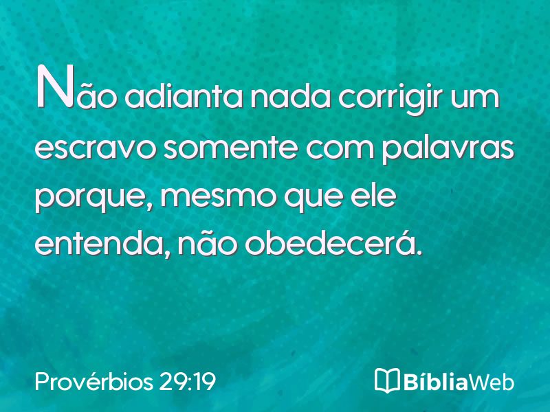 Provérbios 29:19 em imagem para compartilhar
