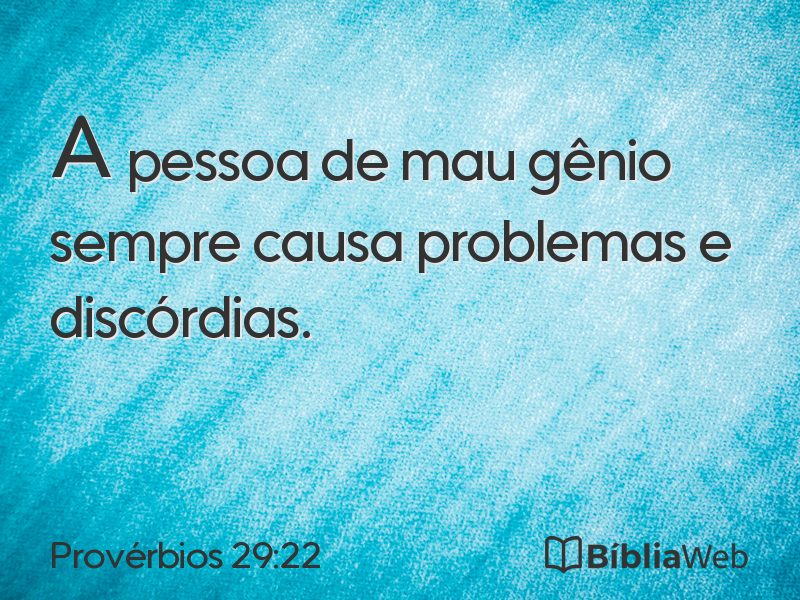 Provérbios 29:22 em imagem para compartilhar