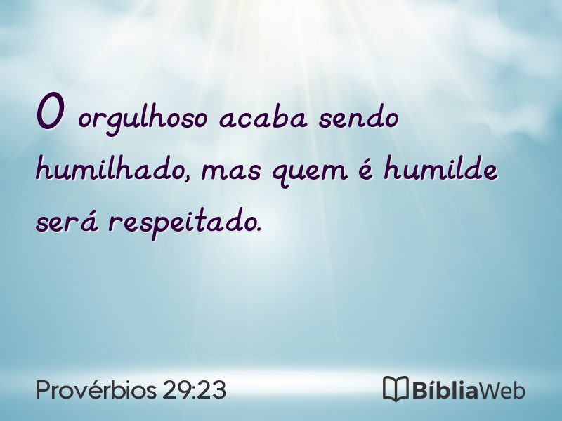 Provérbios 29:23 em imagem para compartilhar