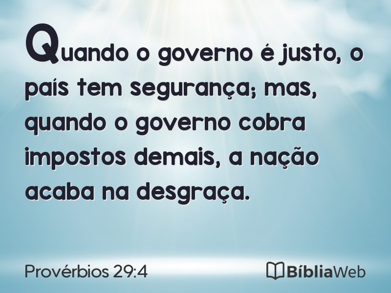 Provérbios 29:4 em imagem para compartilhar