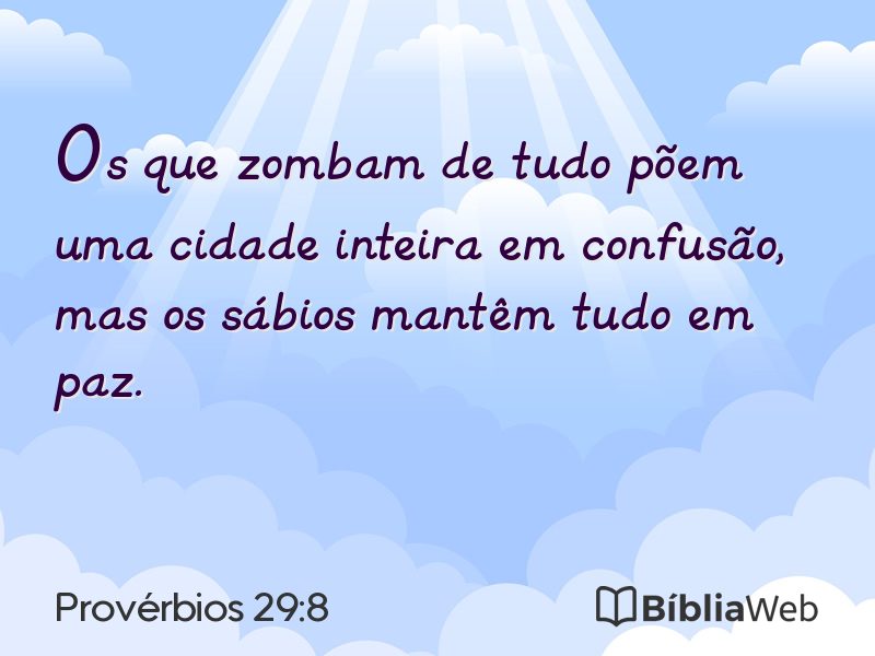 Provérbios 29:8 em imagem para compartilhar