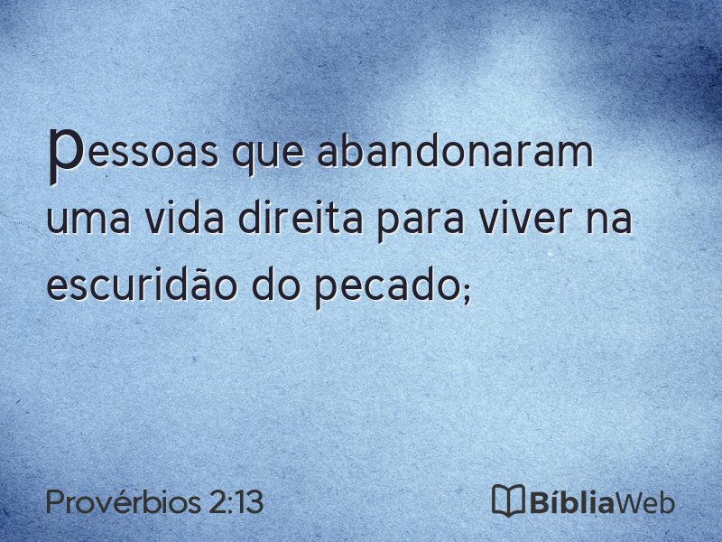 Provérbios 2:13 em imagem para compartilhar