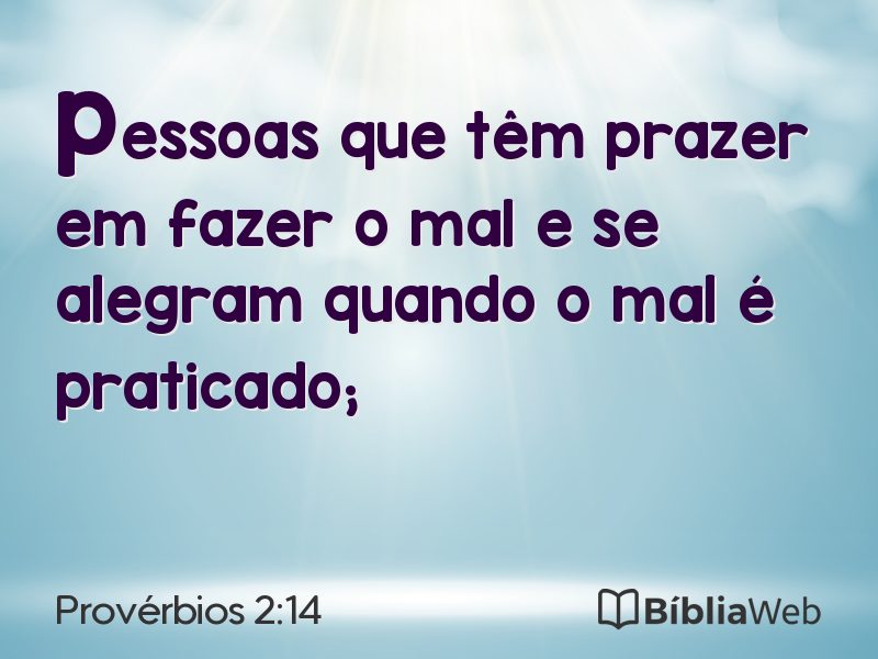 Provérbios 2:14 em imagem para compartilhar