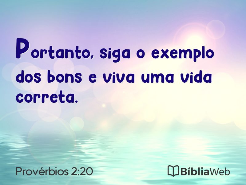 Provérbios 2:20 em imagem para compartilhar
