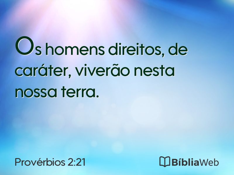 Provérbios 2:21 em imagem para compartilhar