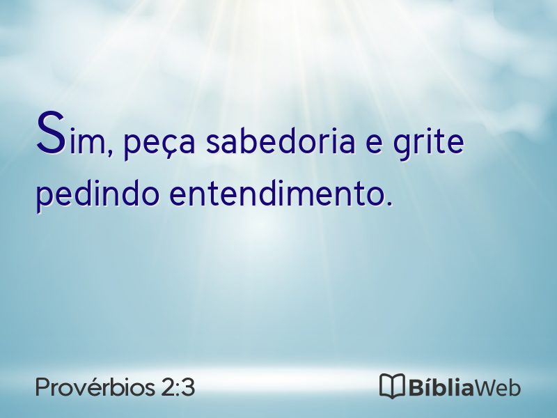 Provérbios 2:3 em imagem para compartilhar