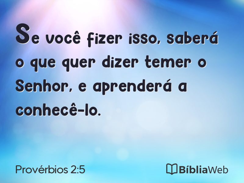 Provérbios 2:5 em imagem para compartilhar