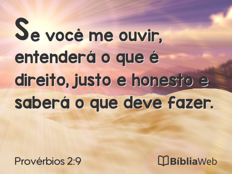 Provérbios 2:9 em imagem para compartilhar