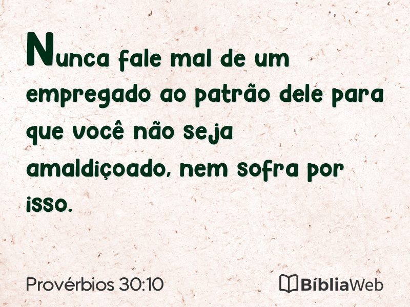 Provérbios 30:10 em imagem para compartilhar