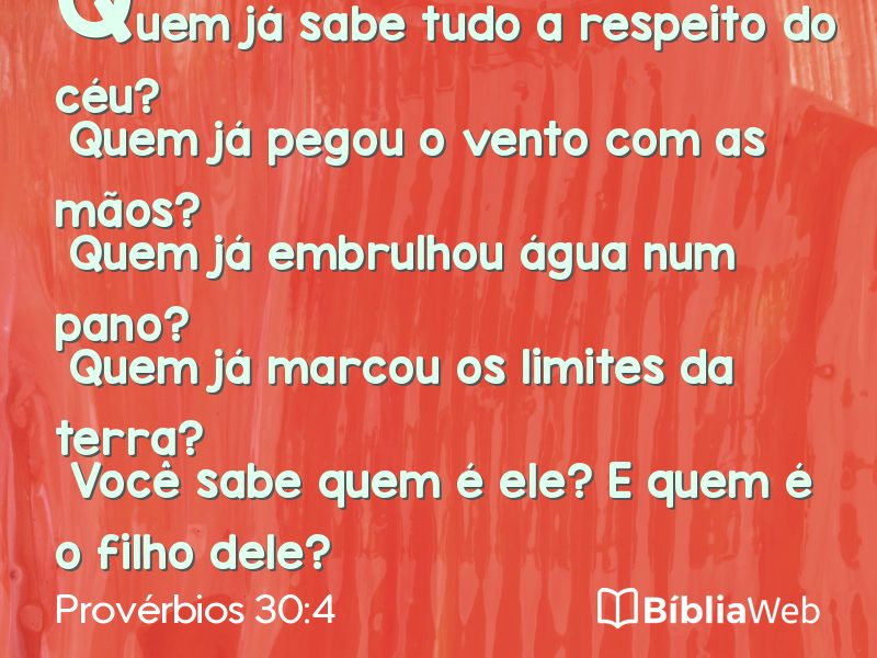 Provérbios 30:4 em imagem para compartilhar