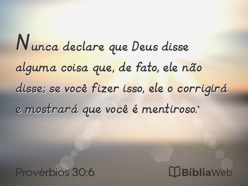 Provérbios 30:6 em imagem para compartilhar