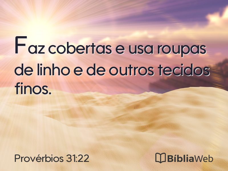 Provérbios 31:22 em imagem para compartilhar