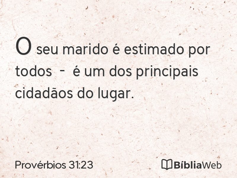 Provérbios 31:23 em imagem para compartilhar