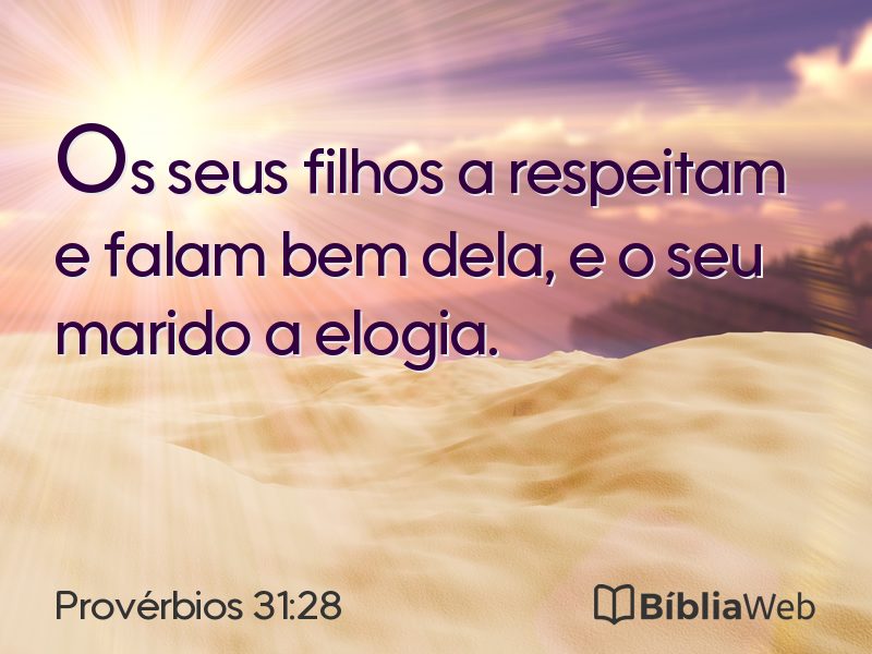 Provérbios 31:28 em imagem para compartilhar