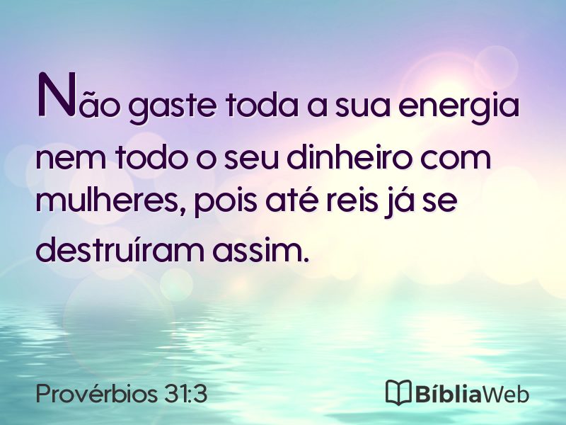 Provérbios 31:3 em imagem para compartilhar