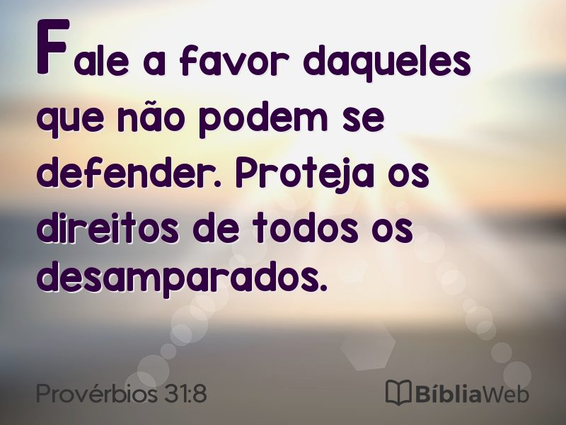 Provérbios 31:8 em imagem para compartilhar