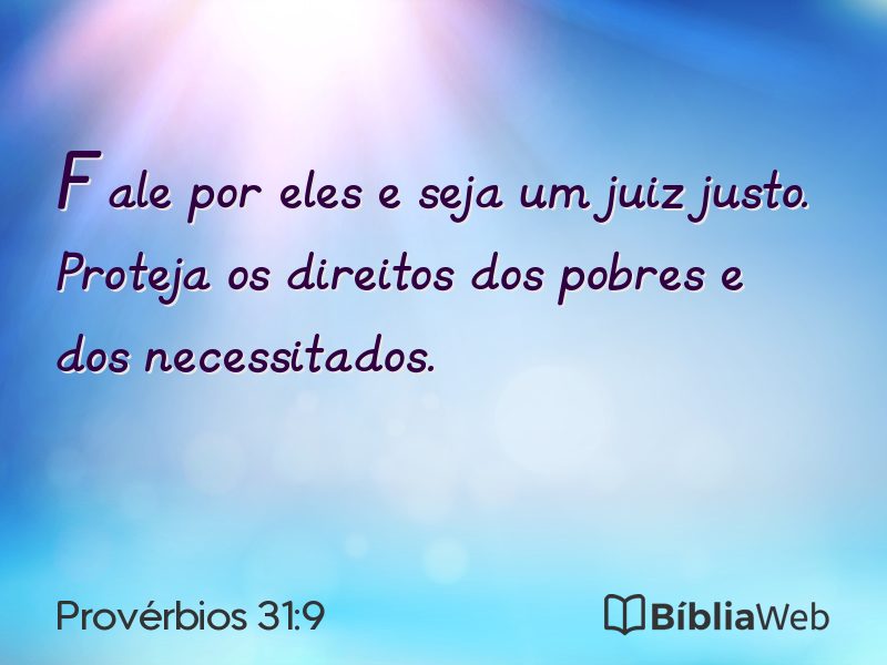 Provérbios 31:9 em imagem para compartilhar